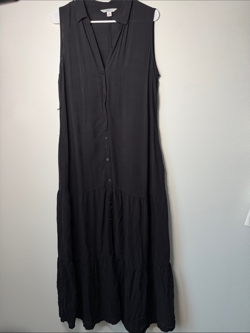 croft & barrow Sleeveless Button-Front Maxi Dress - Black SZ M